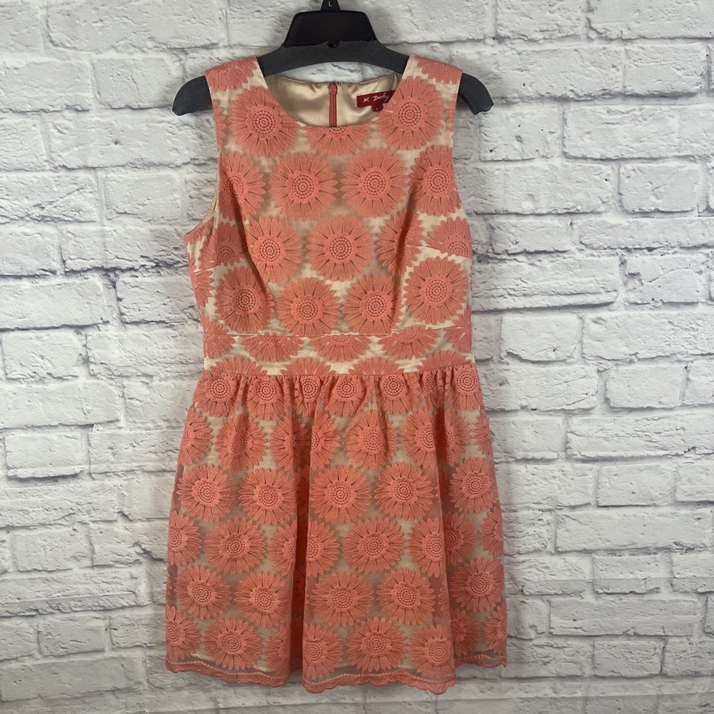 Renee Derhy Cottage Core Fairy Core  Feminine Retr Floral Overlay Party Dress L - Picture 12 of 12